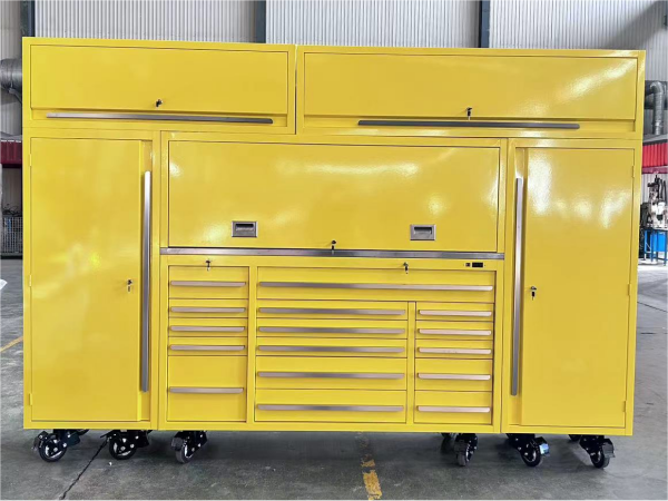 Customized yellow tool cabinet production completed